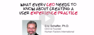 CEO video - HFI video in which Dr Eric Schaffer enlists what every CEO needs to know about UX.