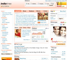 Indiatimes portal